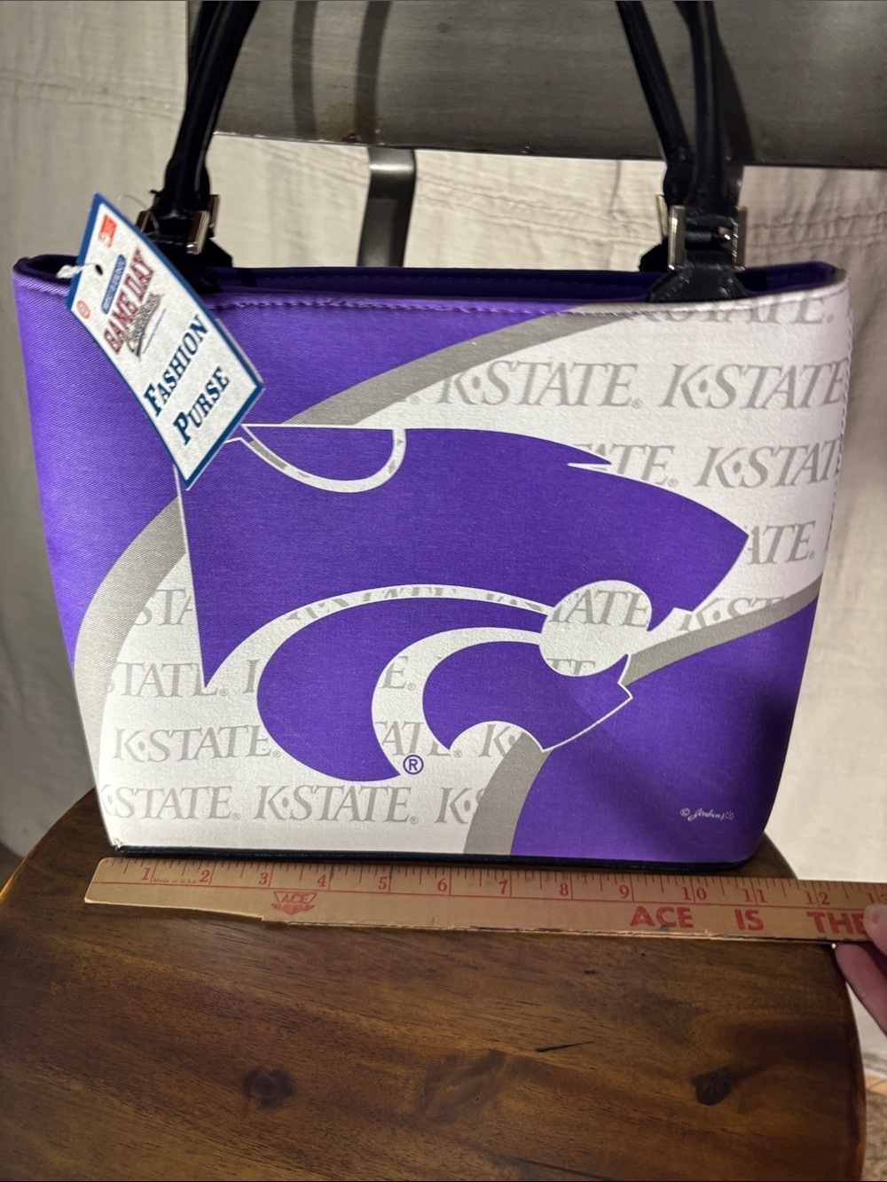K-State Purple Collegiate Tote with Black Handles - Picture 4 of 7